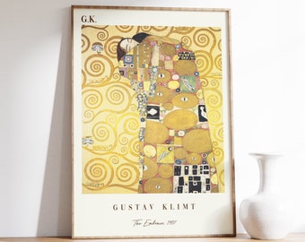 Stampa artistica di Gustav Klimt / Stampa "L'abbraccio" / Stampe di Gustav Klimt / Quadri di Gustav Klimt / Stampe Art Nouveau / Stampe della mostra di Klimt