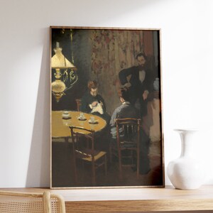 Claude Monet Poster | Interior, after Dinner | Monet Wall Art | Monet Print | Floral Poster | Cottagecore Print | Vintage French Art