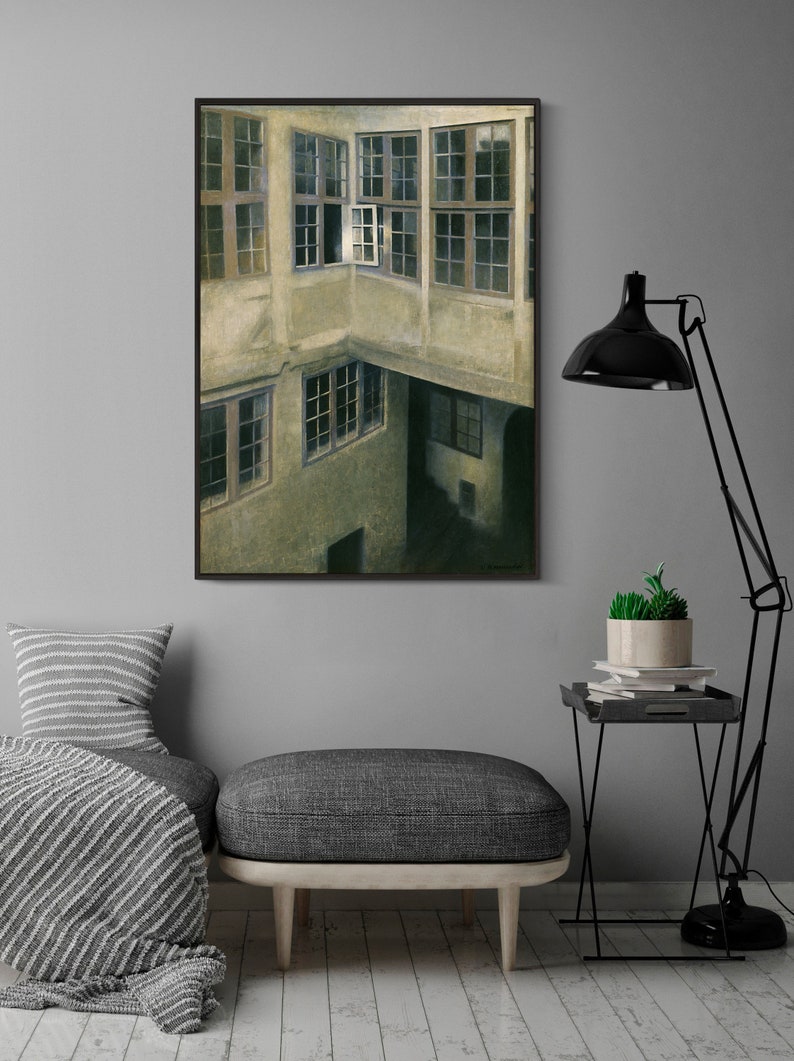 Vilhelm Hammershoi Interior of Courtyard Strandgade 30 1899 Poster Painting Window Print Art Gift Danish Art Decor Interior Architect image 6