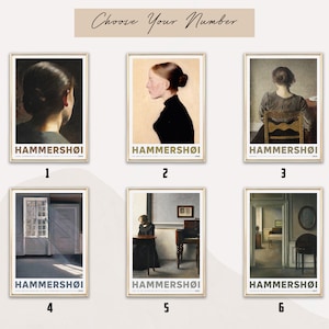 Vilhelm Hammershoi Art Print | Minimal Danish Print | Exhibition Print | Neutral Wall Art | Antique Interior Painting | Dark Academia