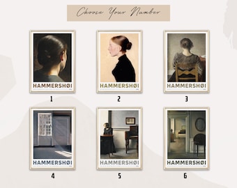 Vilhelm Hammershoi Art Print | Minimal Danish Print | Exhibition Print | Neutral Wall Art | Antique Interior Painting | Dark Academia