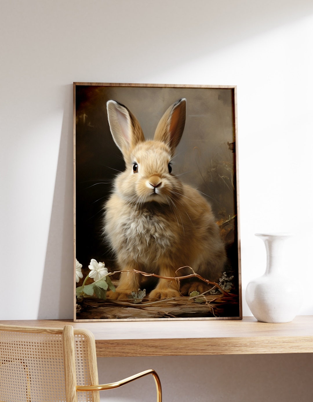 Baby Rabbit | Cottagecore Wall Art | Moody Botanical Wall Art | Gothic ...