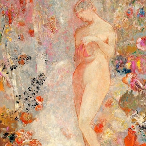 Odilon Redon Pandora / Arte mítico / Pintura vintage / Impresión clásica / Impresión surrealista / Decoración de pared