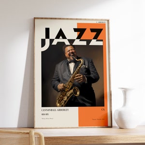 Cannonball Adderley Poster | Musical Print | Jazz Poster | Jazz Portrait | Musical Decor | Jazz Art Print | Home Decor