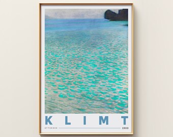 Attersee by Gustav Klimt | Exhibition Poster | Gustav Klimt Wall Art | Art Nouveau Wall Decor | Modern Art | Nature Wall Art | Minimal Decor