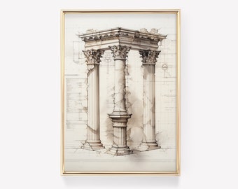 Greek Column | Greek Column | Greek Mythology Art | Greek Sculpture Decor | Aesthetic Room Decor | Ancient Greek