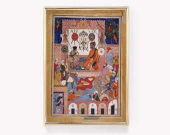 Royal Meeting | Historical Print | Vintage Painting | Indian Royalty | Maharaja Art | Traditional Print