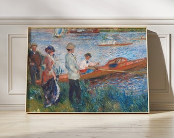 Auguste Renoir - Oarsmen at Chatou (1879) | Vintage Poster | Lake Landscape Oil Painting | Riverside Scenery Print | Home Decor Wall Art