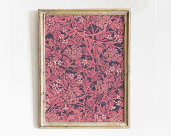 rosa Blumendruck | William Morris Poster | Vintage Poster | Blumen Poster | Jugendstil Print | William Morris Druck | Vintage Kunst