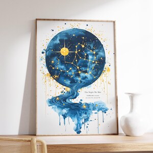 Wo wir uns trafen Karte Poster | Benutzerdefinierte Sternenkarte | Die Nacht, in der wir uns trafen | Hochzeitsgeschenk Print | Valentinstag | Nachthimmel Poster | Erstes Date Geschenk