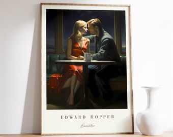 Encounter Painting | Edward Hopper | Encounter Poster | Mid Century Modern | Art Nouveau | Home Decor