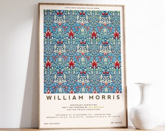 William Morris Exhibition Poster | Vintage Poster | Floral Print | Art Nouveau Print | William Morris Print | Exhibition Print | Vintage Art
