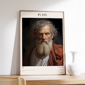 Plato-poster | Vintage portret | Historische poster | Antiek woondecoratie | Bibliotheekdecoratie