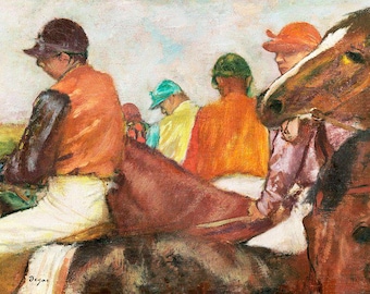 Edgar Degas | Jockeys Before The Start | Vintage Painting | Horse Racing Print | Artistic Decor Print