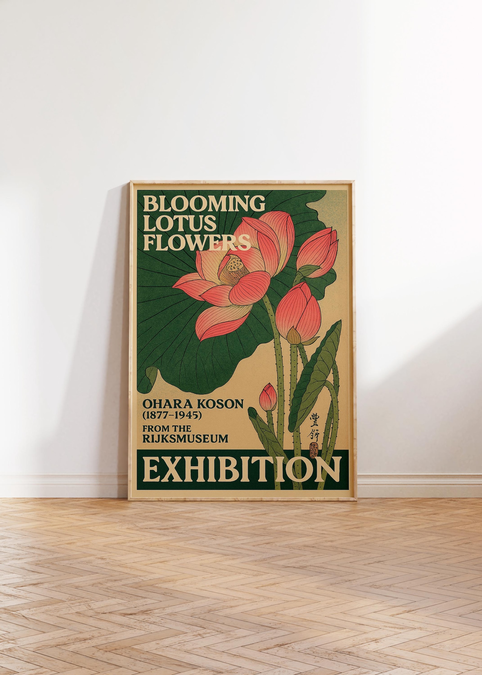 Vintage Japanese Lotus Flower Poster by Ohara Koson From Rijksmuseum ...