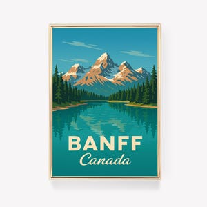 Banff Reiseplakat, Kanada Wandkunst, Banff Druck, Vintage Banff Dekor, Leinwand Kunst, kanadisches Geschenk