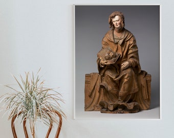 Hans Leinberger - Statua di Santo Stefano (1530) - Minimal Fine Art Print Pittura Poster Regalo Foto Wall Home Decor - Bibbia martire cristiana