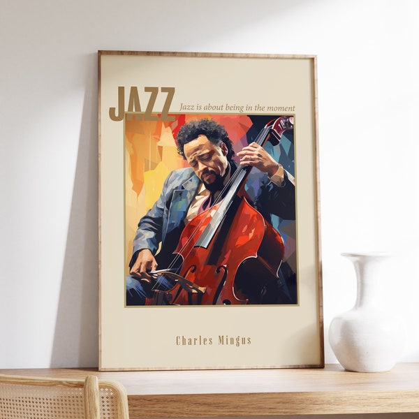 Charles Mingus Poster | Musical Print | Jazz Poster | Jazz Portrait | Musical Decor | Jazz Art Print | Home Decor