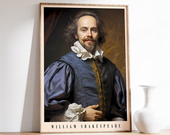 William Shakespeare Print | Author Print | William Shakespeare Poster | Literature Decor | Book Art Print | Home Decor