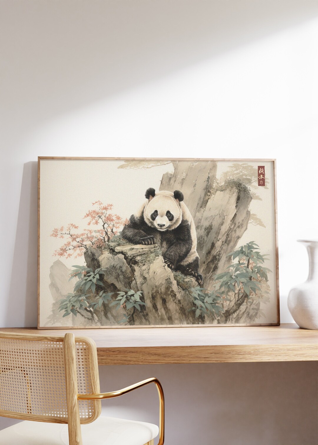 Japanese Panda Art Print | Vintage Animal Wall Art | Antique Japanese ...