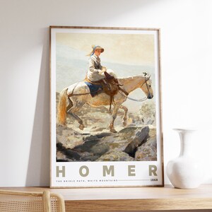 Winslow Homer Print | The Bridle Path, White Mountains (1868) | Farmhouse Decor | Vintage Western Print | Antique Horse Painting