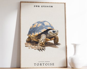 Schildkröte Print | Poster Schildkröte | Vintage Japanische Kunst | Antikes Dekor | Moderne japanische Wandkunst | Wohnzimmer Poster