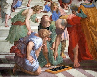 Raffaello's School | Of Athens Print | Renaissance Art | Philosophy Print | Vintage Painting | Artwork Display