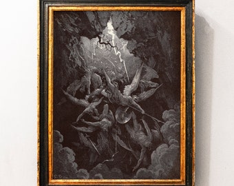 The Mouth of Hell - Gustave Dore Print, Wall Art, Dante, Wall Decor, Engraving, Renaissance, Dore, Inferno, Paradise Lost, Gothic Art