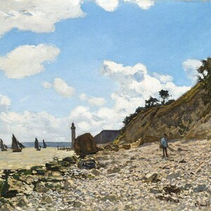Monet / Acantilado / Sainte-Adresse / Paisaje marino / Impresionista / Arte mural / Impresión vintage / Escena costera