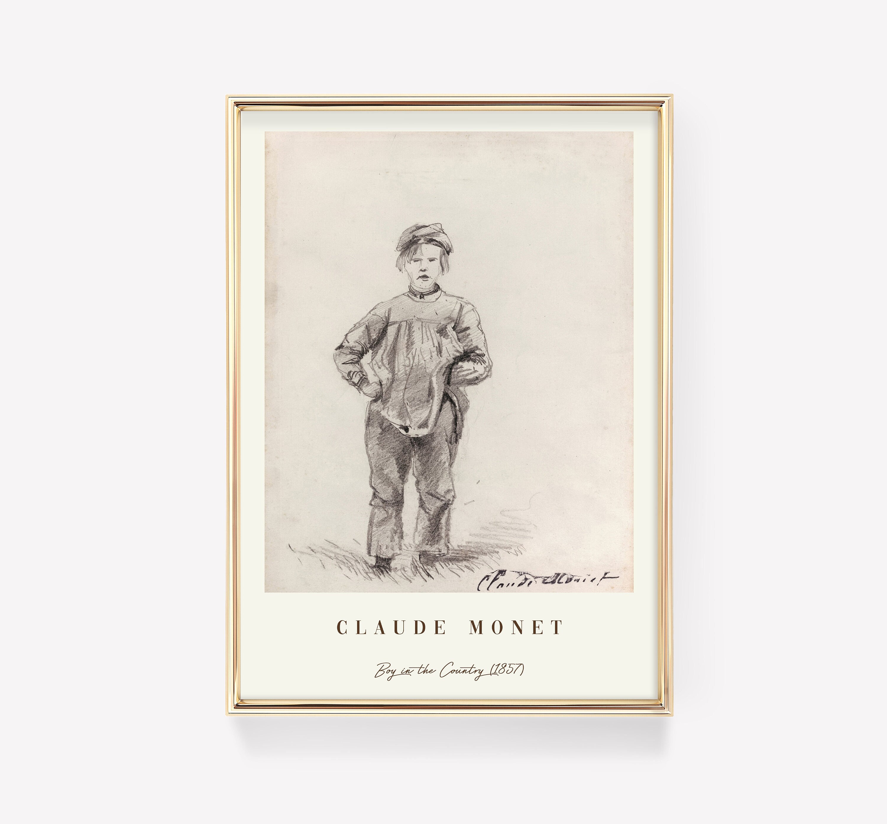 Claude Monet Prints | Boy in the Country (1857) | Monet Exhibition Print | Monet Poster