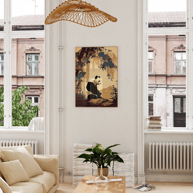 Japanese Panda Poster | Animal Poster | Panda Art Print | Panda Wall ...