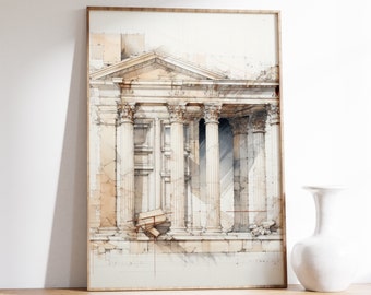 Greek Column | Greek Column | Greek Mythology Art | Greek Sculpture Decor | Aesthetic Room Decor | Ancient Greek