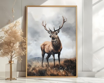 Vintage Deer Print | Deer Poster | Wall Art | Vintage Prints | Minimal Home Decor | Living Room Decor