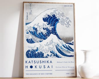 The Great Wave Poster | Katsushika Hokusai | Exhibition Poster, Japanese Wall Art, Wall Art, Japanese Decor