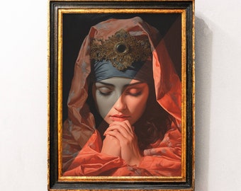Viktorianische Frau verändert Antique Portrait Art | Wunderliche Vintage Kunst | Antike Frauen Gemälde | Moderne Wandkunst