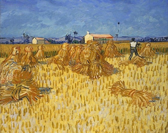 Van Gogh | Wheat Field | Sheaves Print | Vintage Painting | Rustic Art | Wall Decor | Impressionism
