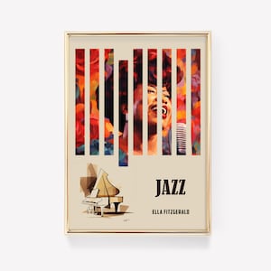 Ella Fitzgerald | Musical Decor | Jazz Poster | Jazz Portrait | Jazz Decor | Jazz Art Print | Home Decor