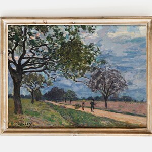 Alfred Sisley - De weg van Versailles naar Louveciennes (1879) - landschap poster muur kunst print schilderij cadeau huis slaapkamer decor vintage