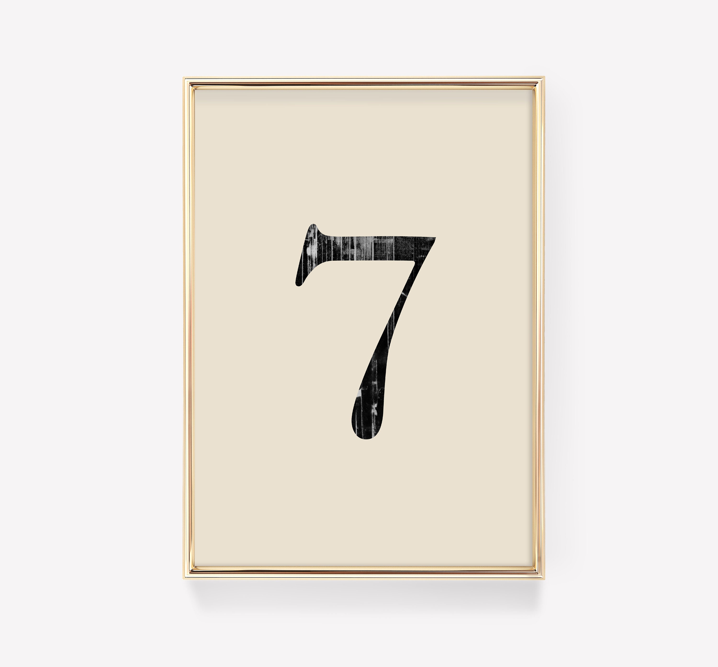 Big Numbers Poster, Custom Vintage Numbers Print, Numbers Wall Art, Black and White Print, Custom Number Poster