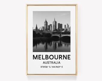 Melbourne Travel Poster, Australia Wall Art, Melbourne Print, Vintage Canvas Decor, Australia Gift