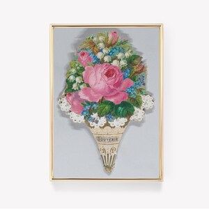 Impressão de cartão de flor vintage | Impressão de lembrança | Impressão de arte floral | Pintura vintage | Decoração para casa | Arte de parede