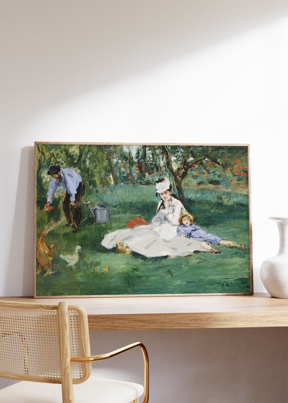 Edouard Manet the Monet Family in Their Garden at Argenteuil - Etsy