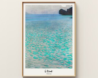 Gustav Klimt - Attersee / Poster della mostra / Arte da parete Gustav Klimt / Decorazione da parete Art Nouveau / Arte moderna / Arte da parete naturale / Arredamento minimale