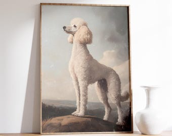 Vintage Poodle Dog Print | Poodle Poster | Dog Wall Art | Vintage Prints | Minimal Art | Living Room Decor