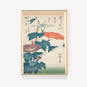 Morning Glories | Vintage Floral Art | Hokkei Print | Flower Illustration | Antique Art | Japanese Print