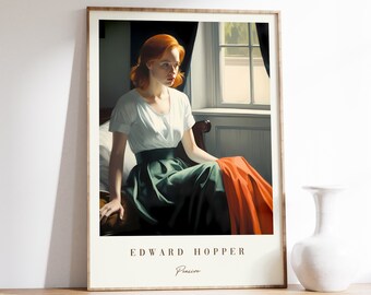 Pensive Painting | Edward Hopper | Pensive Poster | Mid Century Modern | Art Nouveau | Home Decor