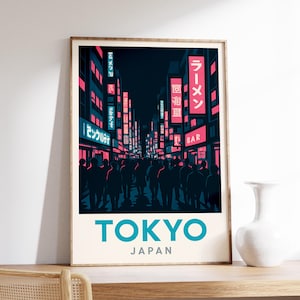 Tokyo Nightlife Poster, Japan Neon Street Art, Shinjuku Wall Decor, Tokyo Urban Lights Print, Tokyo Travel Gift