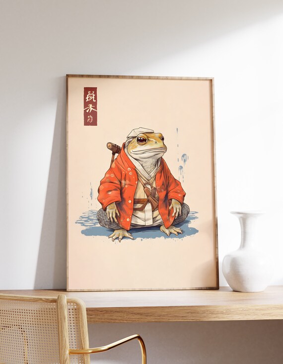 Matsumoto Hoji Art Poster | Japanese Frog Print | Funny Frog