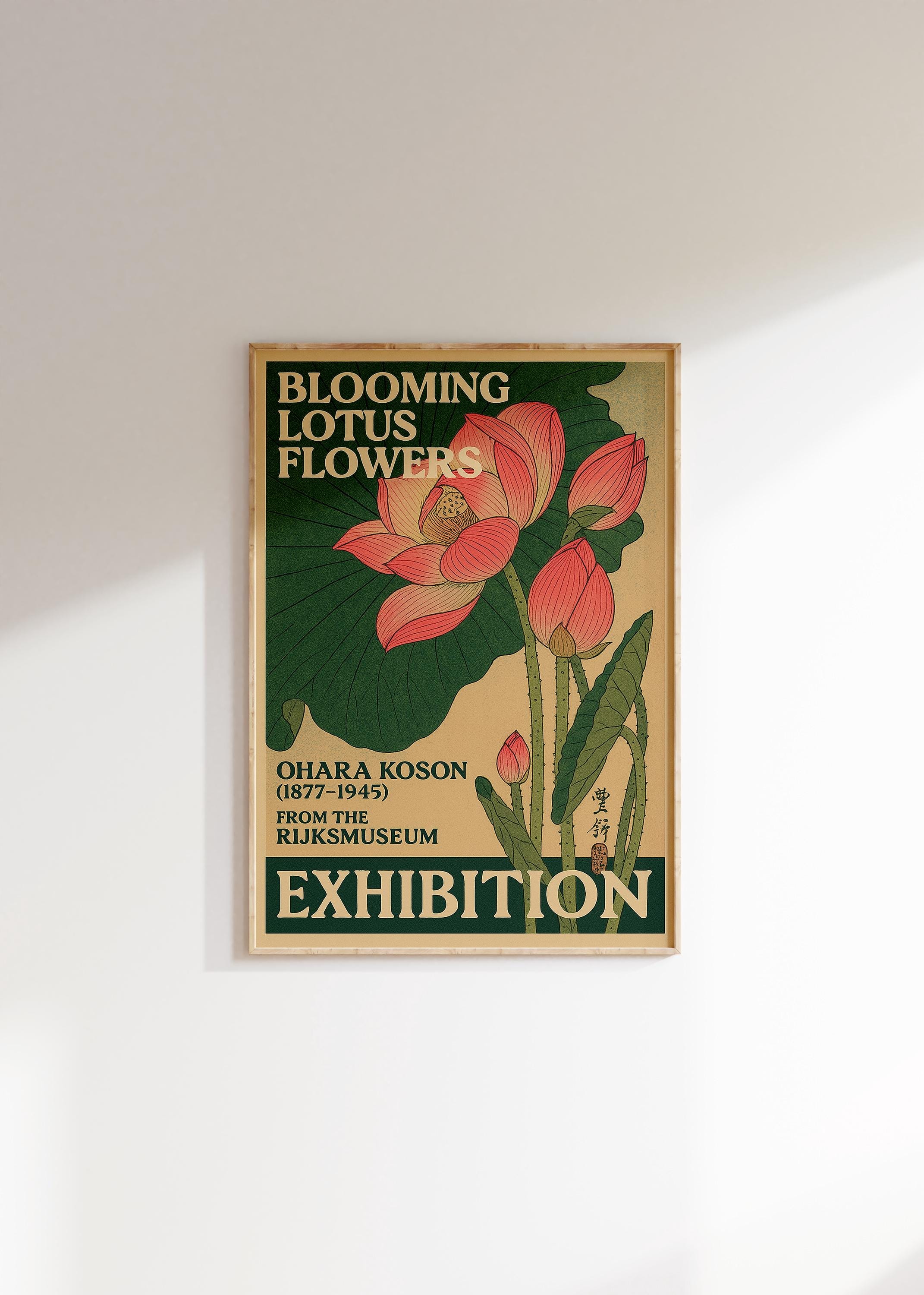 Vintage Japanese Lotus Flower Poster by Ohara Koson From Rijksmuseum ...