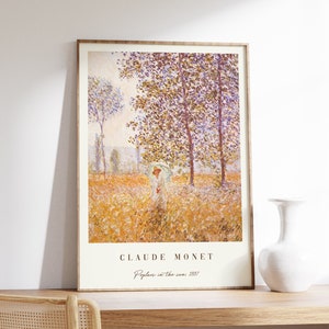 Claude Monet Kunstdruck | Pappeln in der Sonne | Monet Wandkunst | Monet Poster | Herbst Druck | Ausstellungsplakat | Vintage Plakat